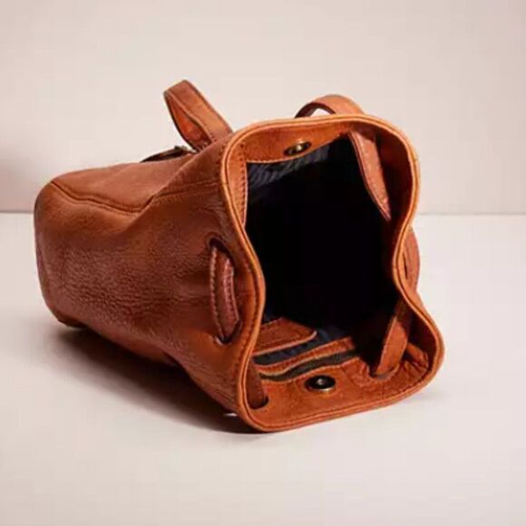 Coach Bag Purse Handbag Vintage ale Pebbled Drawstring Backpack Bag Pocketbook - Picture 4 of 16